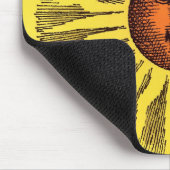 Vintage Himmelsgelbe lächelnd glückliche Hippie Su Mousepad (Ecke)