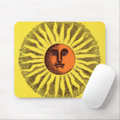Vintage Himmelsgelbe lächelnd glückliche Hippie Su Mousepad (Mit Mouse)