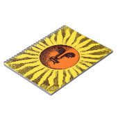 Vintage Himmelsgelbe lächelnd glückliche Hippie Su Notizblock (Linke Seite)