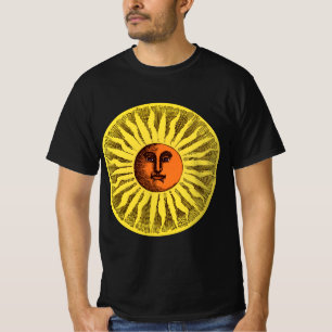 Vintage Himmelsgelbe lächelnd glückliche Hippie Su T-Shirt