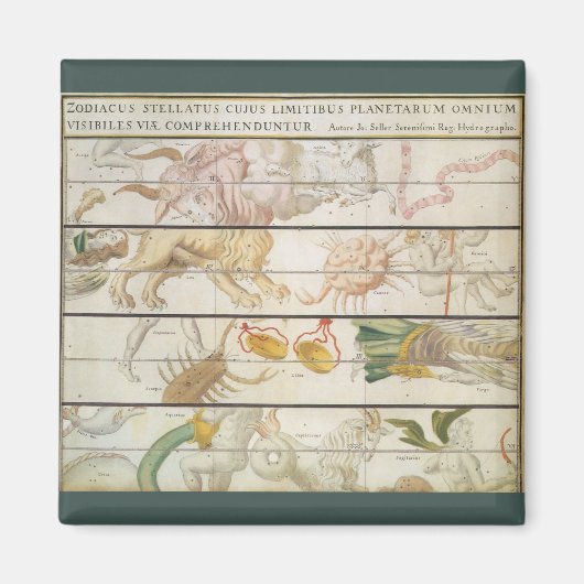 Vintage Himmelskarte, Astronomie von John Seller Magnet (Vorne)