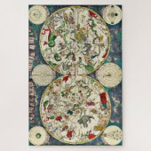 Vintage Himmelskarte der Sternbilder 1670 Puzzle (Vertikal)
