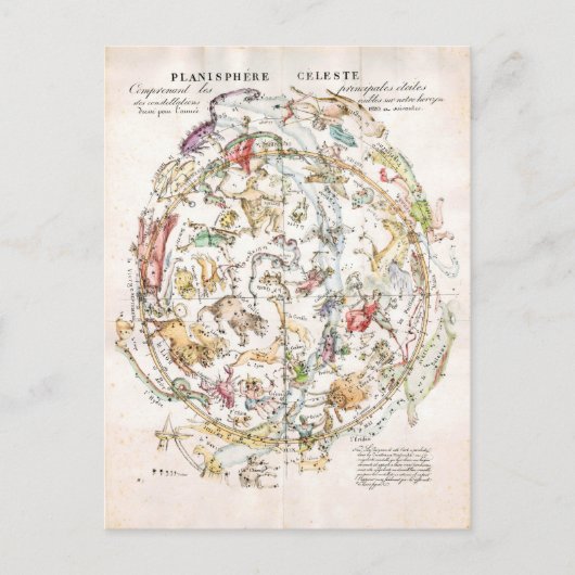 Vintage Himmelskarte Postkarte (Vorderseite)