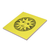 Vintage Himmelslächelnde Sonnenstrahlen Fliese (Seite)