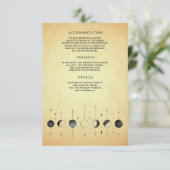 Vintage Himmelsmondphasen Hochzeit Begleitkarte (Stehend Vorderseite)