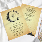 Vintage Himmelsmondphasen Hochzeit Einladung