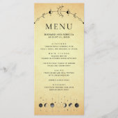 Vintage Himmelsmondphasen Hochzeit Menükarte (Vorderseite)