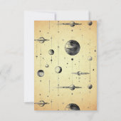 Vintage Himmelsmondphasen Hochzeit RSVP Karte (Rückseite)