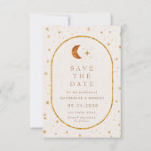 Vintage Himmelsmondstars Save the Date Einladung (Vorderseite)