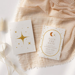 Vintage Himmelsmondstars Save the Date Einladung