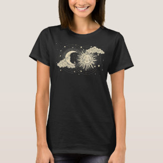 Vintage Himmelssonne und Mondastrologie Mondphas T-Shirt