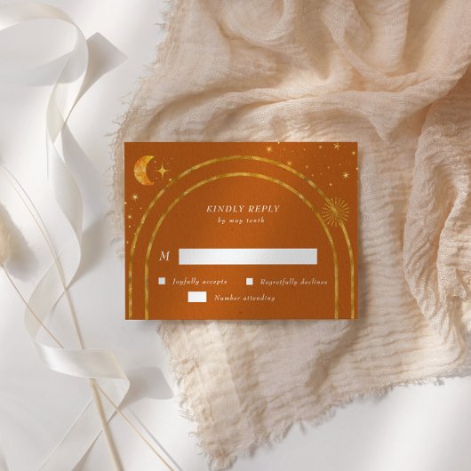 Vintage Himmelsstars Moon UAWG Response Card RSVP Karte