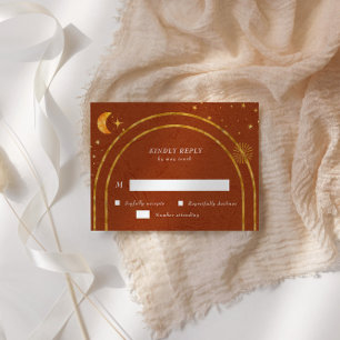 Vintage Himmelsstars Moon UAWG Response Card RSVP Karte