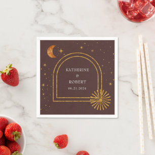 Vintage-Himmelssterne-Mond-Hochzeitsservietten Serviette