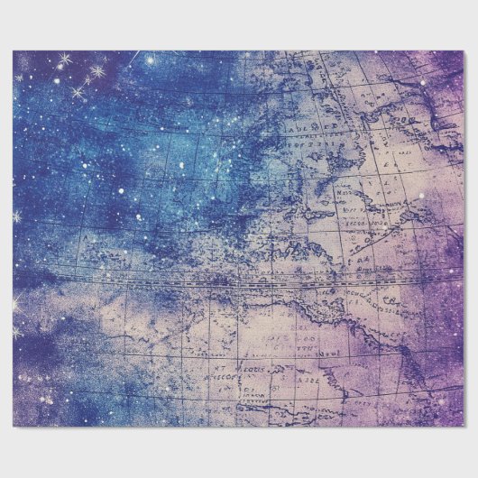 Vintage Himmelsweltkarte (14) Geschenkpapier (Flach)