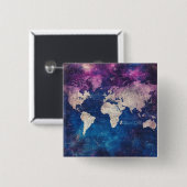 Vintage Himmelsweltkarte (4) Button (Vorne & Hinten)