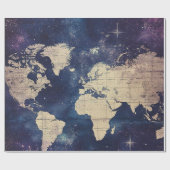 Vintage Himmelsweltkarte (7) Geschenkpapier (Flach)