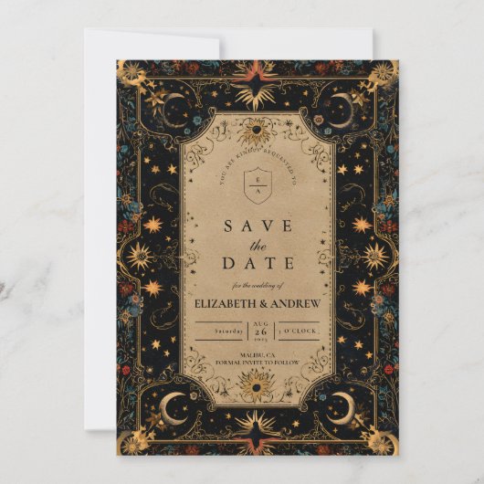 Vintage-Himmlische-Renaissance-Hochzeit Save The Date (Vorderseite)