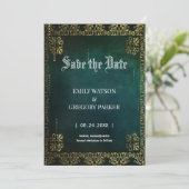 Vintage-Hintergrund Save The Date (Stehend Vorderseite)