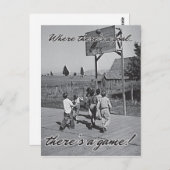Vintage Hinterhof-Basketball-Postkarte Postkarte (Vorne/Hinten)