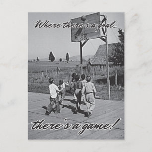 Vintage Hinterhof-Basketball-Postkarte Postkarte