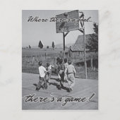 Vintage Hinterhof-Basketball-Postkarte Postkarte (Vorderseite)