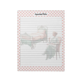 Vintage Hinweise zur Gesundheitsversorgung Notizblock