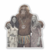 Vintage Hippie Ladys und Sasquatch Aufkleber (Vorderseite)