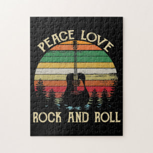 Vintage Hippie Van Blume Bus Liebe Frieden Puzzle
