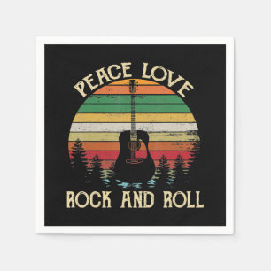 Vintage Hippie Van Blume Bus Liebe Frieden Serviette