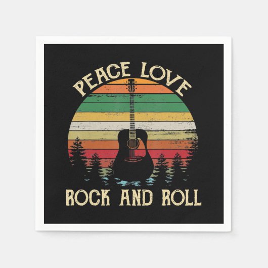 Vintage Hippie Van Blume Bus Liebe Frieden Serviette (Vorderseite)