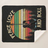 Vintage Hippie Van Blume Bus Liebe Frieden Sherpadecke (Vorderseite (Horizontal))