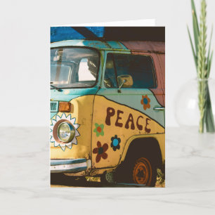 VINTAGE-HIPPIE-WOHNmobil-BEGRÜßUNGSKARTE Dankeskarte