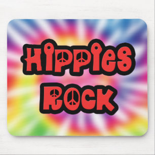 Vintage Hippies-Felsen-gefärbte Krawatte Mousepad