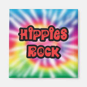 Vintage Hippies Rock Gefärbte Krawatte Magnet
