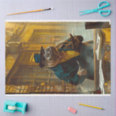 Vintage Hippo-Seite für das Bookie-Dekoupage Seidenpapier (Basteln)