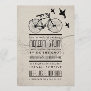 VINTAGE-HIPSTER-FAHRRAD-HOCHZEITSEINLADUNG EINLADUNG