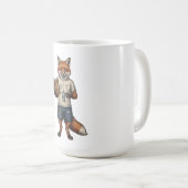 Vintage-Hipster-Fuchs-Kaffeebrüher & Buchleser Kaffeetasse (VorderseiteRechts)