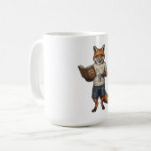 Vintage-Hipster-Fuchs-Kaffeebrüher & Buchleser Kaffeetasse (Vorderseite Links)