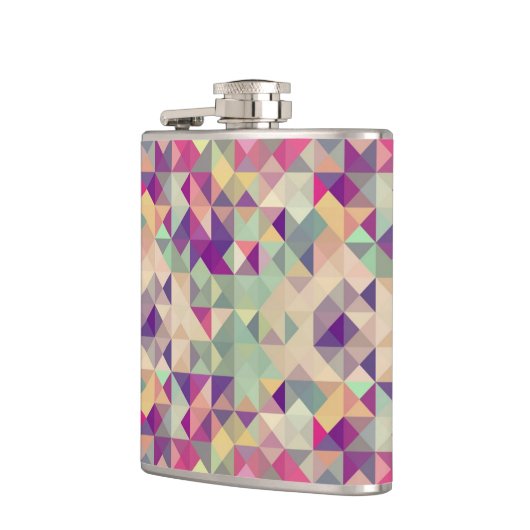 Vintage Hipster-geometrisches Muster Flachmann (Links)