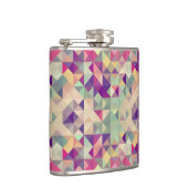 Vintage Hipster-geometrisches Muster Flachmann (Rechts)