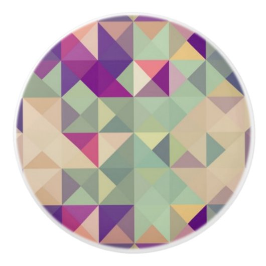 Vintage Hipster-geometrisches Muster Keramikknauf (Vorderseite)