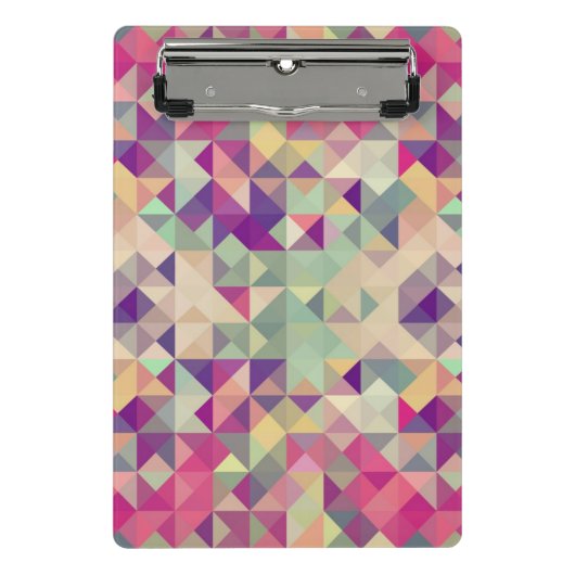 Vintage Hipster-geometrisches Muster Mini Klemmbrett (Vorderseite)