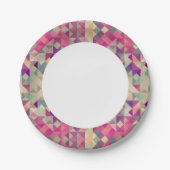 Vintage Hipster Geometrisches Muster. Pappteller (Vorderseite)