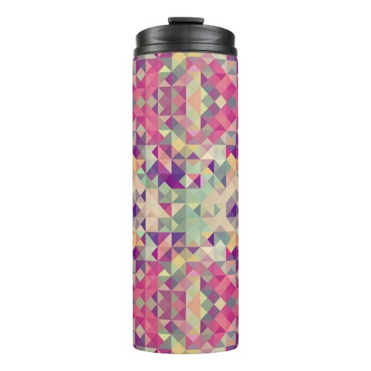 Vintage Hipster-geometrisches Muster Thermosbecher (Vorderseite)