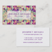 Vintage Hipster-geometrisches Muster Visitenkarte (Vorne/Hinten)