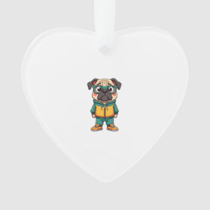 Vintage-Hipster-Mops-Cartoon-Streetwear-Grafik Ornament