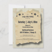 Vintage Hipster-Unabhängigkeitstag-Feier laden ein Einladung (Rückseite)