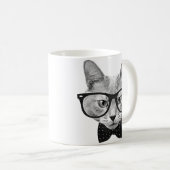 Vintage Hipsterkatze Kaffeetasse (VorderseiteRechts)