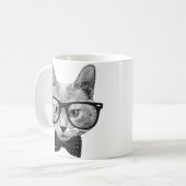 Vintage Hipsterkatze Kaffeetasse (Vorderseite Links)